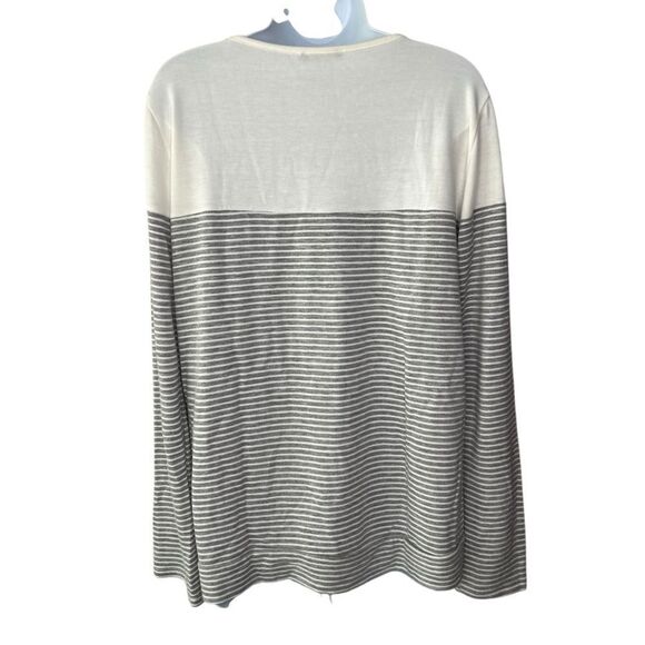 Pink Clover Womens M Button Shoulder Striped Pullover Top - Picture 4 of 6